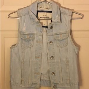 Abercrombie and Fitch Distressed Denim Vest